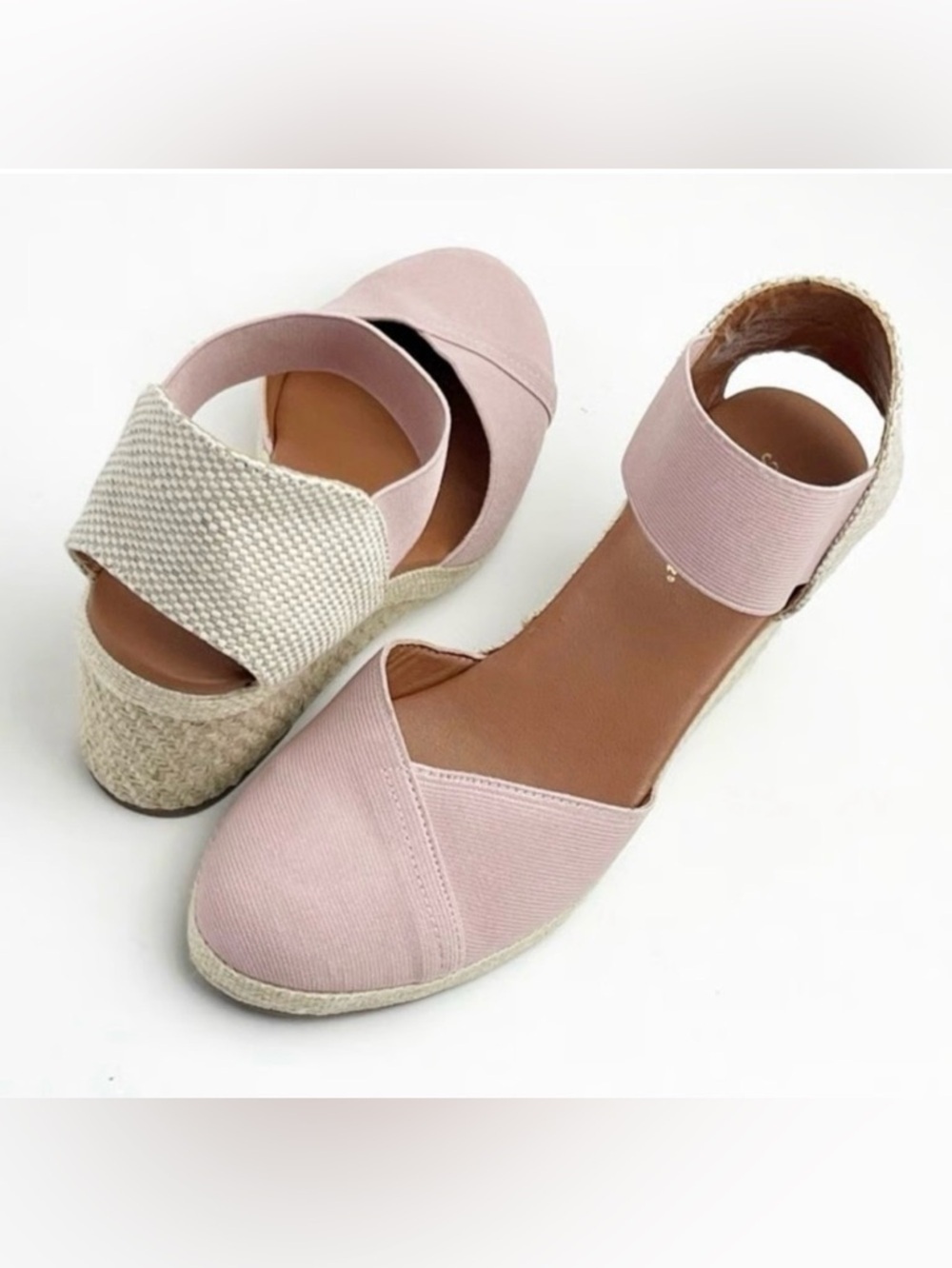 Tommy Bahama Amalia Elastic Ankle Strap Espadrille Wedge Sandal, Pink, Size 8.5M